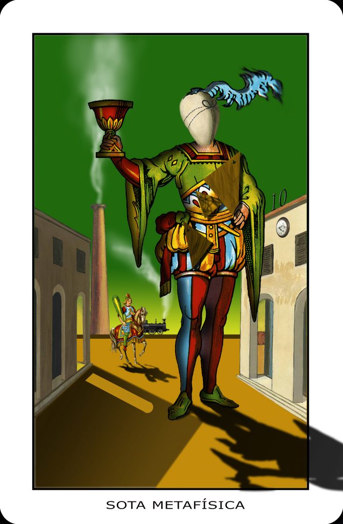 Poema visual "Reyes, caballos y sotas" de Teo Serna