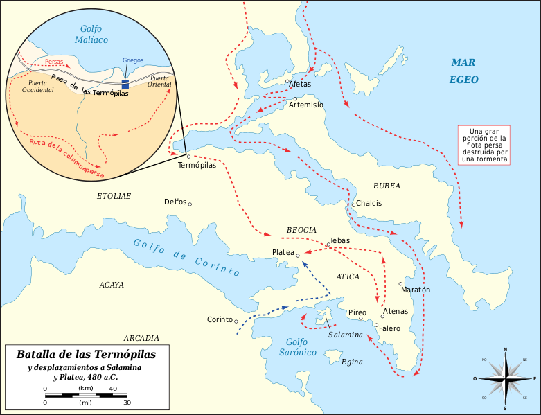 Mapa Batalla Termópilas