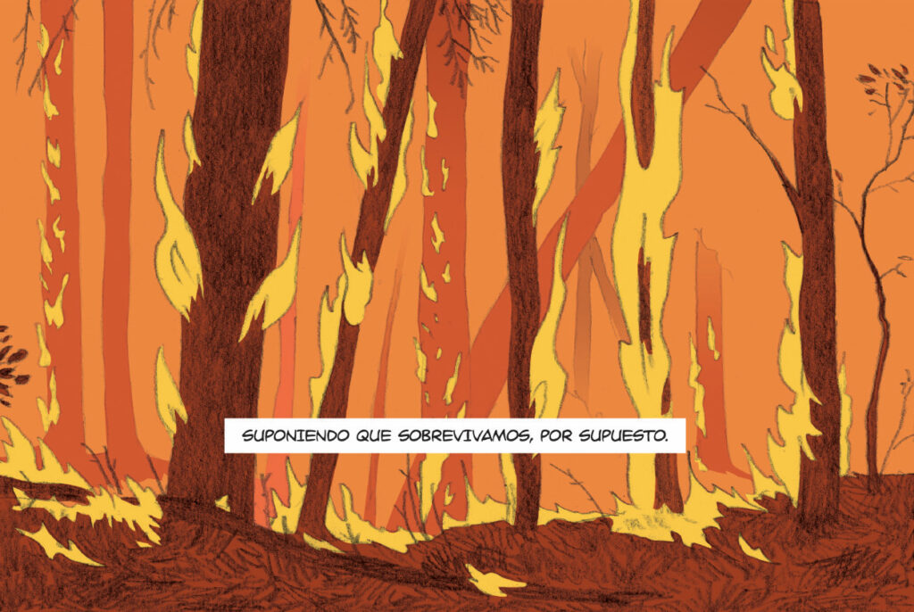 viñeta fuego La Gran Negación, de Roberto Grossi, Odisea cultural